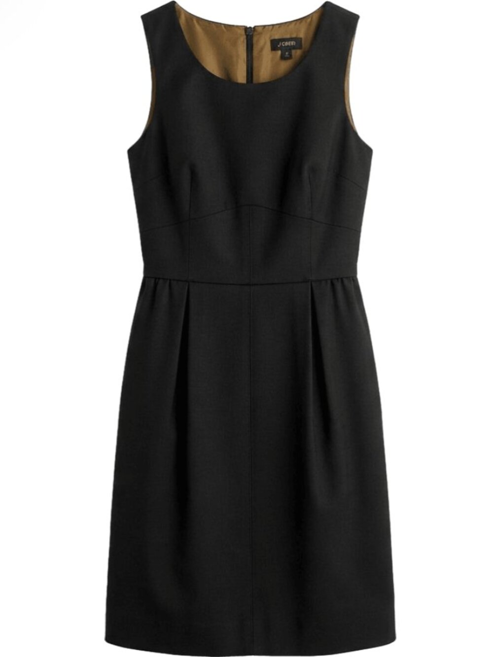 J.Crew Black Wool Sleeveless Pleated Fit & Flare Dress